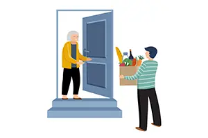 Mann bringt Einkauf Seniorin nach Hause_Foto_Marish_ shutterstock_1684022836