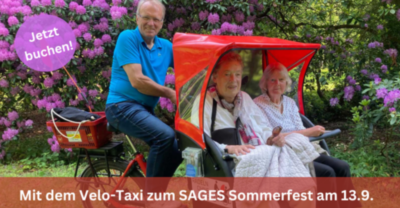 Mit dem Velo -Taxi zum SAGES Sommerfest