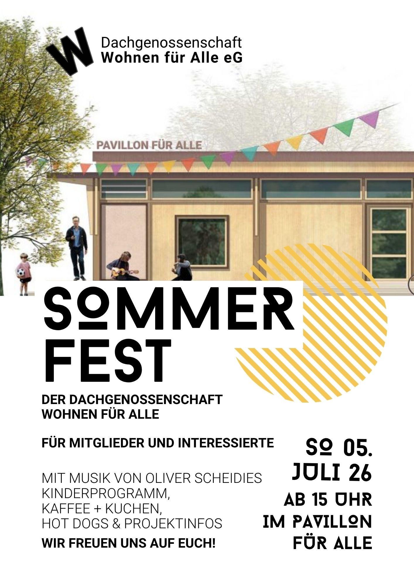 Sommerfest Dachgenossenschaft Wohnen für Alle, 5. Juli 2026